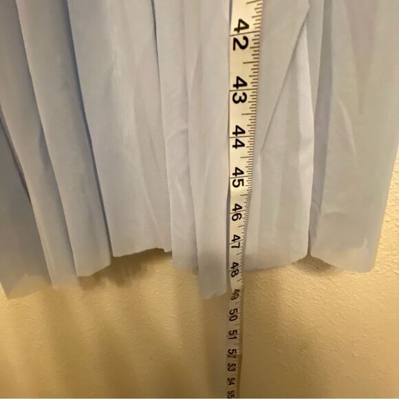 Weissman Balera Dance Costume DOUBLE COWL MESH MAXI DRESS D10454 stoned blue SA - Picture 11 of 13